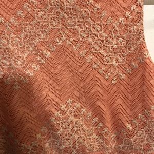 GB girls size medium dress coral crochet over liner